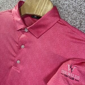 FootJoy Polo Shirt Mens XL Pink Athletic Fit The Wilds MN Golf Performance